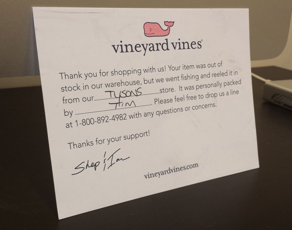 In-store Inventory to Fulfill Online Orders: Vineyard Vines